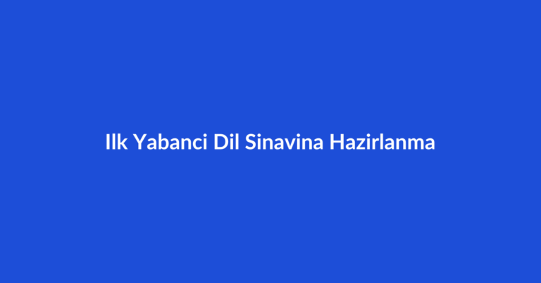 Ilk Yabanci Dil Sinavina Hazirlanma kapak görseli