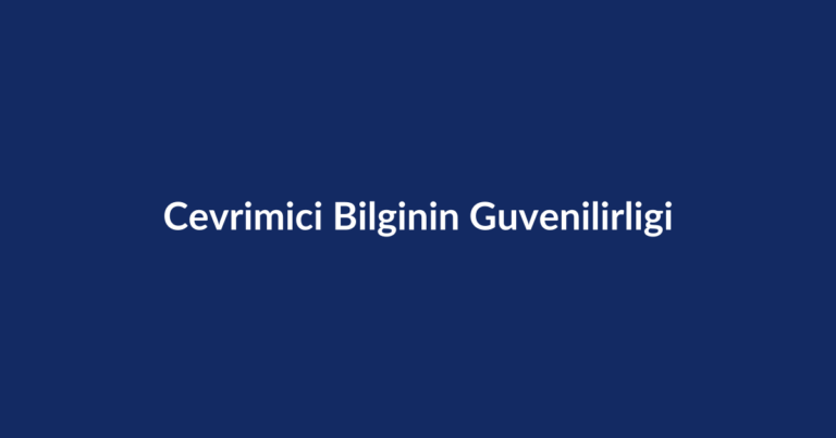 Çevrimiçi Bilginin Güvenilirliği kapak görseli